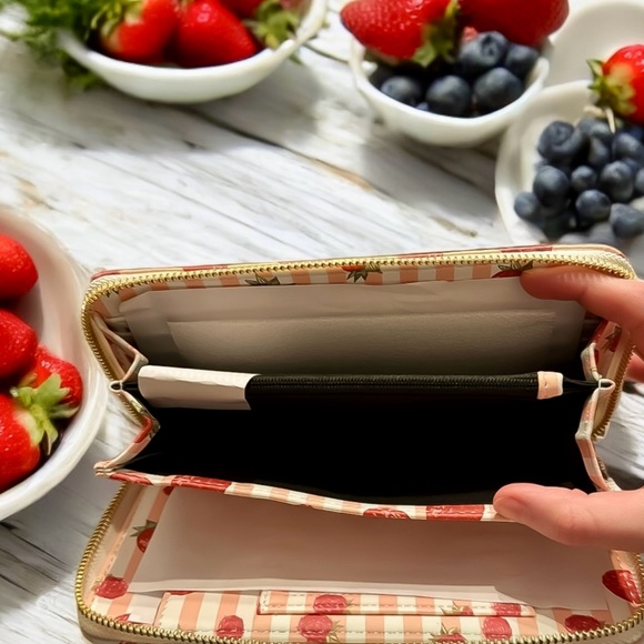 Betsey Johnson Red Multi Berry Stripe Wallet – NWT - Picture 5 of 6